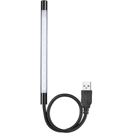 Kannettava USB-valo kannettavan tietokoneen valo näppäimistölle joustava varsi himmennettävä kosketuskytkin LED valkoinen valaisin (musta)