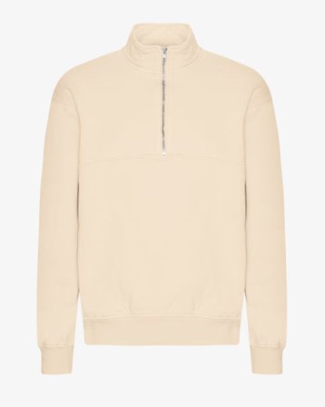 Organic Quarter Zip - Ivory White - Male - M