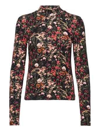 Mock Neck Allover Printed Slim-Fit Top Langærmet T-shirt Multi/mønstret Scotch & Soda