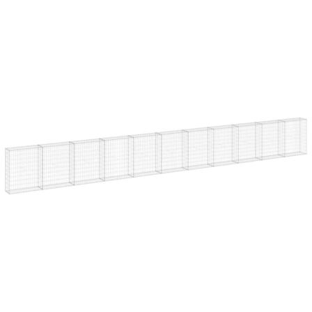Vidaxl Gabionmur I Galvaniserat Stål 900x30x100 Cm Silver