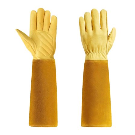 Tornebeskyttende havehandsker til kvinder, lang manchet, slidstærke, skærebestandige (FMY)