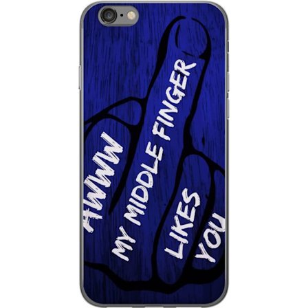 Yhteensopiva Puhelinkuori Apple iPhone 6 Tumman typografinen illustraatio sydänmuodolla ja viesti ystävyydestä syvää sinistä puupintaa vasten