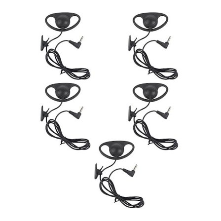 5 stk 3,5 mm Jack D-formet Øremusling Headset for Toveisradio Walkie Talkie