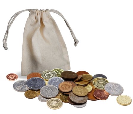 Hele verden - 1 pound mønter fra 5 kontinenter, 19. århundrede - 454 g - Ucirkuleret