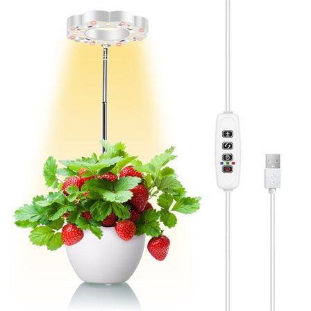 1 stk. Liten LED-vekstlys for innendørs planter Full Spectrum Mini skrivebordslampe med base Høydejusterbar med timer Dimming