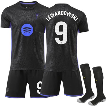 25-26 Barcelona Black Mamba Special Edition Fotballdraktsett (Inkludert Sokker) Nr. 9 Lewandowski