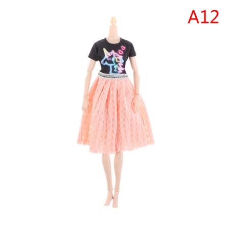 12 Artiklar/parti Kläder För Spelkläder Outfit Toppar Byxor 30 Cm Mini