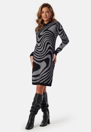 Object Collectors Item Ray L/S Knit Dress AOP Vaatteet
