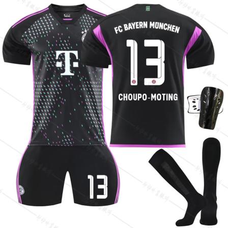2324 Bayern Away Musta Uusi nro 10 Sane 25 Muller 13 Choupo Moting Soccer Uniform lyhyt puku paita XL