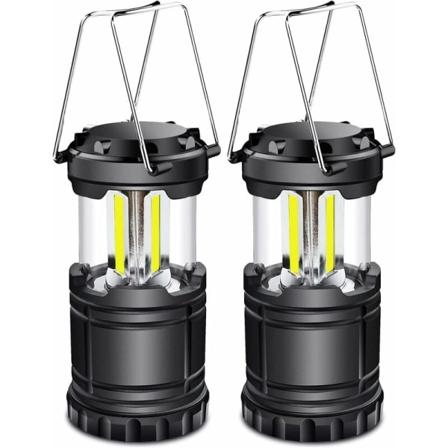 LED-leirilyhty, 350LM kannettava leirilamppu metallikahvoilla, telttailuun, patikointiin, kalastukseen, luolaan jne., 2 kpl [Energialuokka A+]