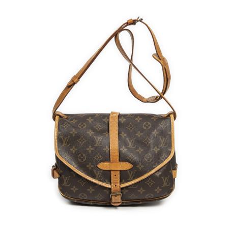 Louis Vuitton Vintage, Pre-owned Saumur 30 Monogram Messenger Bag Bruin, Dames, Maat:ONE Size,brass