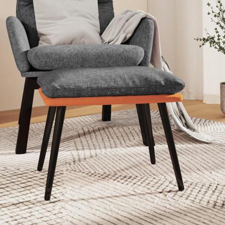 Vidaxl Fotpall Ljusgrå & Orange 45x29,5x39 Cm Tyg & Konstläder Grå