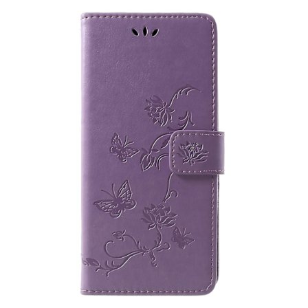 Imprint Butterfly Flower Wallet Stand Leather Mobile Phone Case for Samsung Galaxy J4 Plus