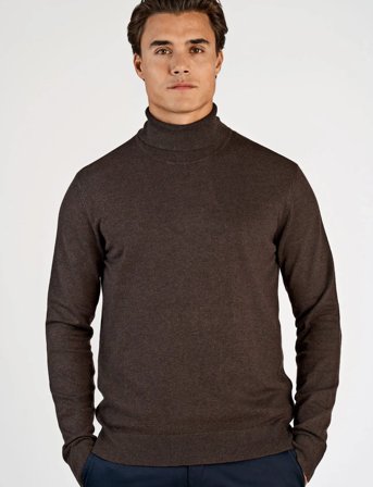 Lindbergh Ecovero L/S Roll Neck Knit - Brown - L