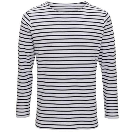 Asquith & Fox Mariniere Coastal långärmad T-shirt XL Vit White/Navy XL