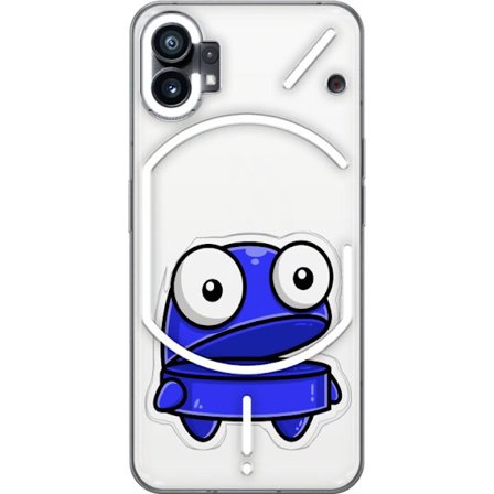Kompatibel Mobilcover til Nothing Nothing Phone (1) Blå tegneseriefigur med åbent udtryk og store øjne i sjov illustration