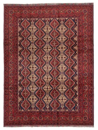 Kunduz Teppich 258X349 Dunkelrot/Schwarz Großer Wolle, Afghanistan