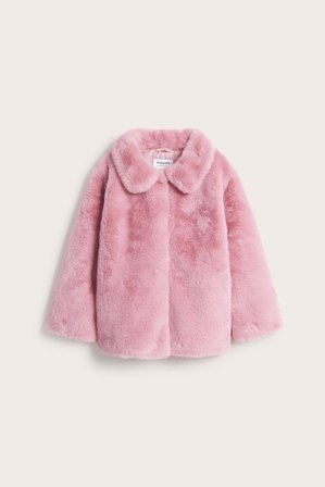 Kappahl | Jakke i fuskepels | Lyserosa