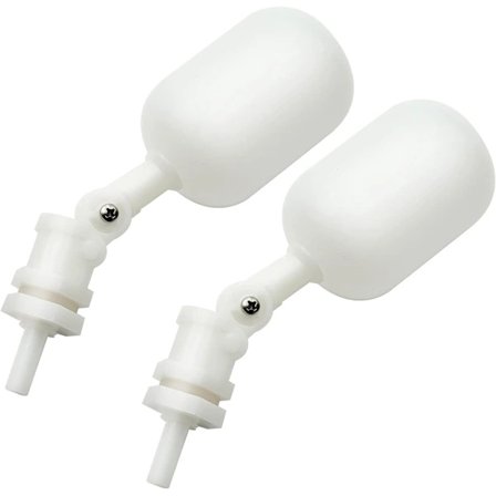 2-pak Mini Plastik Flydeventiler til Omvendt Osmose System RO Vand Vandfilter Kugle Flyder til Akvarium (1/4 ").