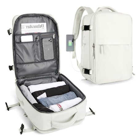 Kabinvesker 45x30x16 Underseat Ryggsekk for Fly Håndbagasjeveske Under Sete Carry On Ryggsekk Laptopveske Dame Reiseryggsekk med Skofack,B