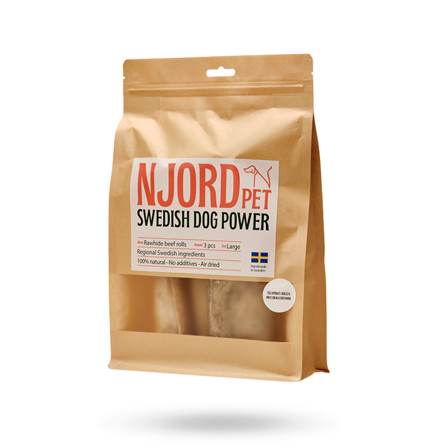 Njord Pet Svenskt Tugg - Nötrulle 3-pack - Large - Matskål, hundgodis & tuggisar