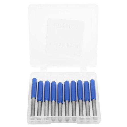 10st 3,175 mm Professionell Router Bit Volframstål Fräs för Träsnideri Gravyr 45° X 0,1 mm