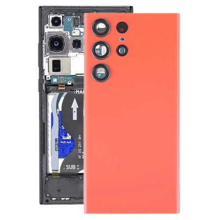 【Ny】 Til Samsung Galaxy S23 Ultra SM-S918 Glas Batteri Bagcover med Kameralinsebeskyttelse