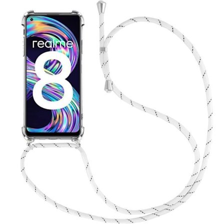 Skyddsskal - Realme - 8 - Transparent - Förstärkt - Stötabsorberande med axelrem