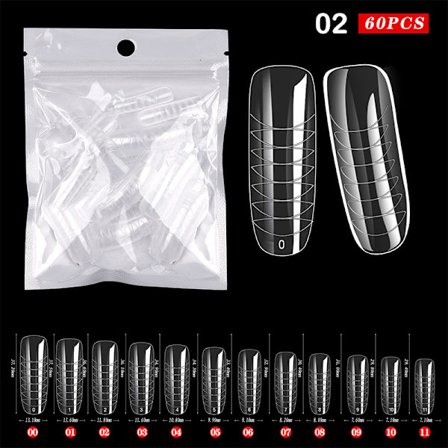 60 Stk ABS Forlængelse Nail Forms For UV Gel Polish False Nail Art