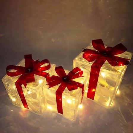 Lysende gaveæsker til indendørs og udendørs brug