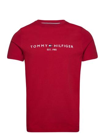 Tommy Logo Tee T-shirts Short-sleeved Rød Tommy Hilfiger*Betinget Tilbud