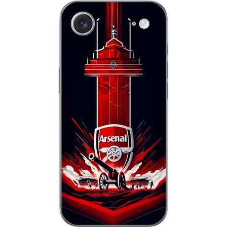 Yhteensopiva Puhelinkuori Apple iPhone 17 Air Arsenal-embleemi, jossa tykki ja stadionmotiivi voimakkaassa punaisessa ja valkoisessa urheilusuunnittel