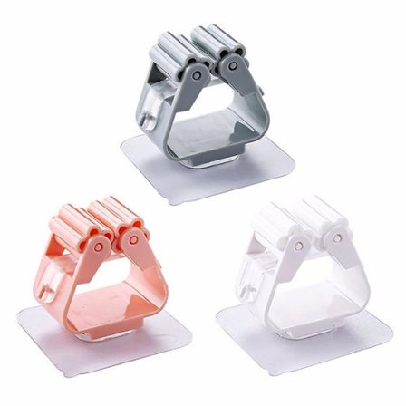 Kvastfäste väggmontering självhäftande, kvast hängare väggmontering, mopp och kvast hållare väggmontering 12 st för att organisera mopp kvast borste 