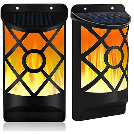 Aurinkolamppu LED-seinävalot Aita Ovi Varasto Puutarha Ulkona Väreilevä Soihdulamppu 2kplmusta