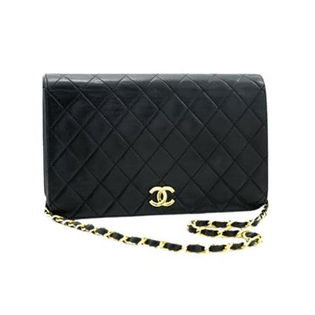 Chanel Vintage, Pre-owned Full Flap Chain Shoulder Bag Clutch Quilted Lambskin Zwart, Dames, Maat:ONE Size,leer