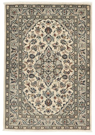 Hand Knotted Keshan Rug 100X145 Wool Brown/Beige Small