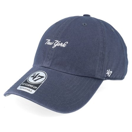 47 Brand - MLB Blu unconstructed Cappellino - New York Yankees Base Runner Script Clean Up Navy Dad Cap @ Hatstore