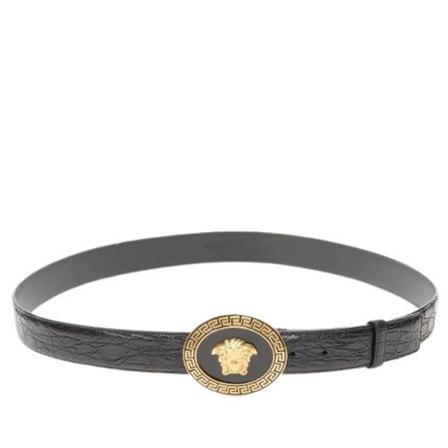 Versace Pre-owned, Pre-owned Leather belts Zwart, Heren, Maat:ONE Size