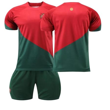 22-23 Portugal Hjem #7 Ronaldo Fodboldtrøjesæt Børn Nr.-Perfet Inget nummer Kis 20(110-120CM)