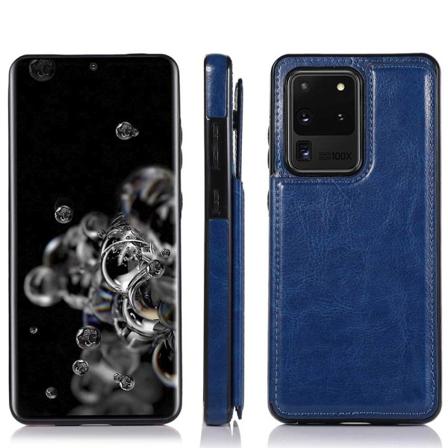 Smidigt Skal med Korthållare - Samsung Galaxy S20 Ultra Marinblå