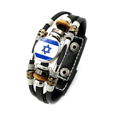 Mub palestinsk snap lås läderarmband vävd pärlstav armband utsmyckning Israel