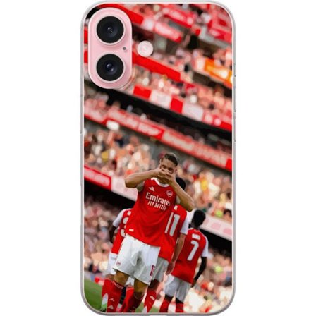 Kompatibelt Mobilskal till Apple Apple iPhone 16 Arsenal fotboll – Martin Ødegaard målgest i röd matchtröja