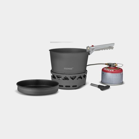 Fornello a gas / fornello da tempesta Primus PrimeTech Stove Set II, 2000 W, con accensione piezoelettrica + 1 casseruola (2,3 litri) + 1 padella + 