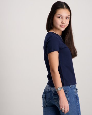 Gina Tricot Young Y scandi basic tee Blå T-skjorter Jente - Kids Brand Store