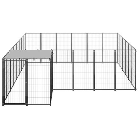 Vidaxl Hundgård Svart 12,1 M² Stål Svart
