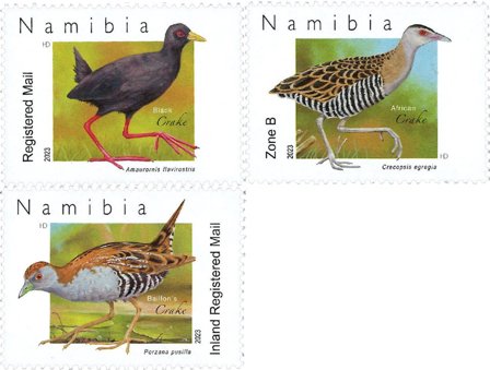 Namibia - Vandhøns - Postfrisk sæt 3v