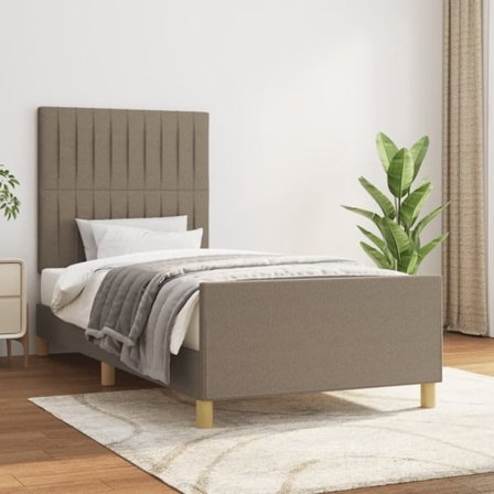 vidaXL Sängram utan madrass Taupe 80x200cm tyg