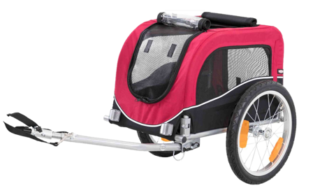Trixie - Sykkelvogn for hunder, 53 x 60 x 60/117 cm, Liten, Rød - Hund - Hundetrening & bruksspor - Sykkelkurver & sykle med hunden - ZOO.no