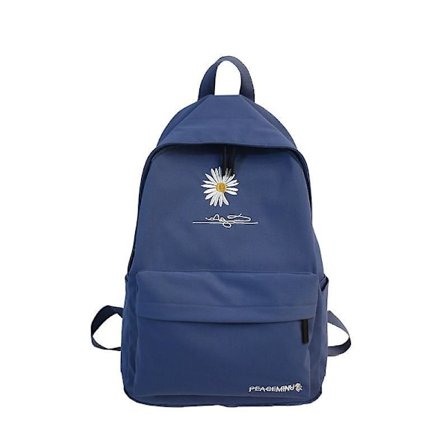 New Solid Backpack Girl School Bags For Teenage School Bag Nylon Daisy Printing Bag Black