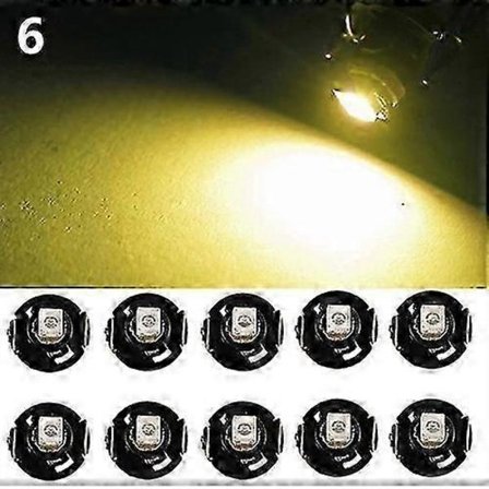 10 stk. T4.2 12V LED-pære Bilinstrumentpanel Målerpanellamper Gul